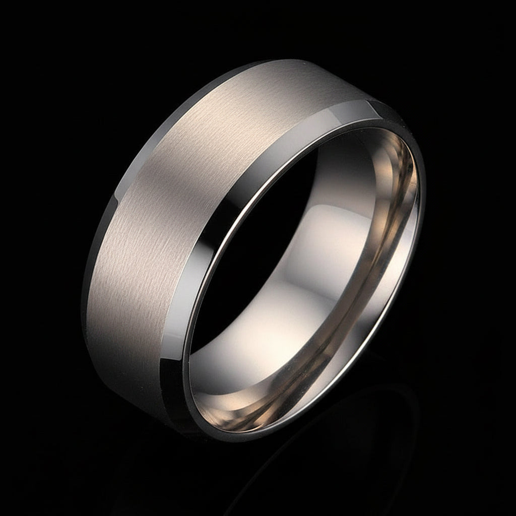 Double Beveled Men's Ring
