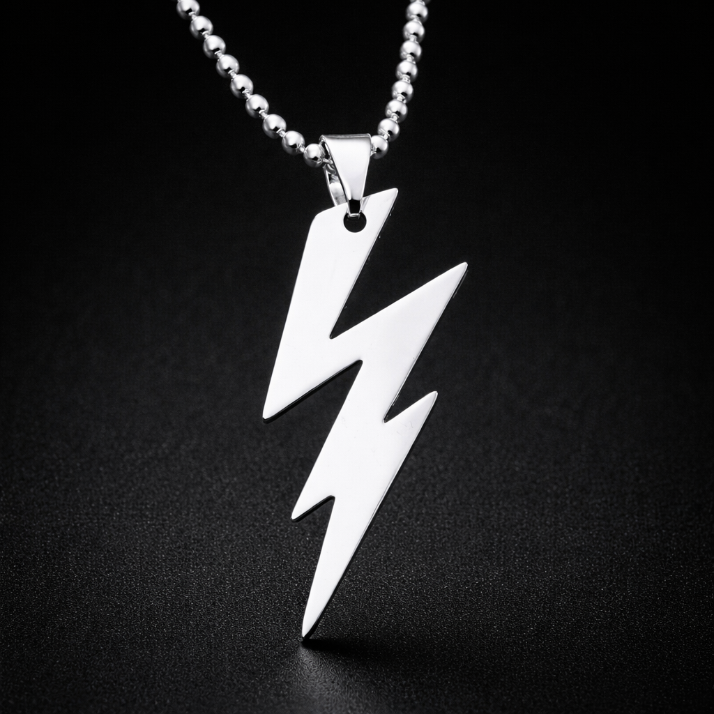 Lighting Bolt Steel Pendant