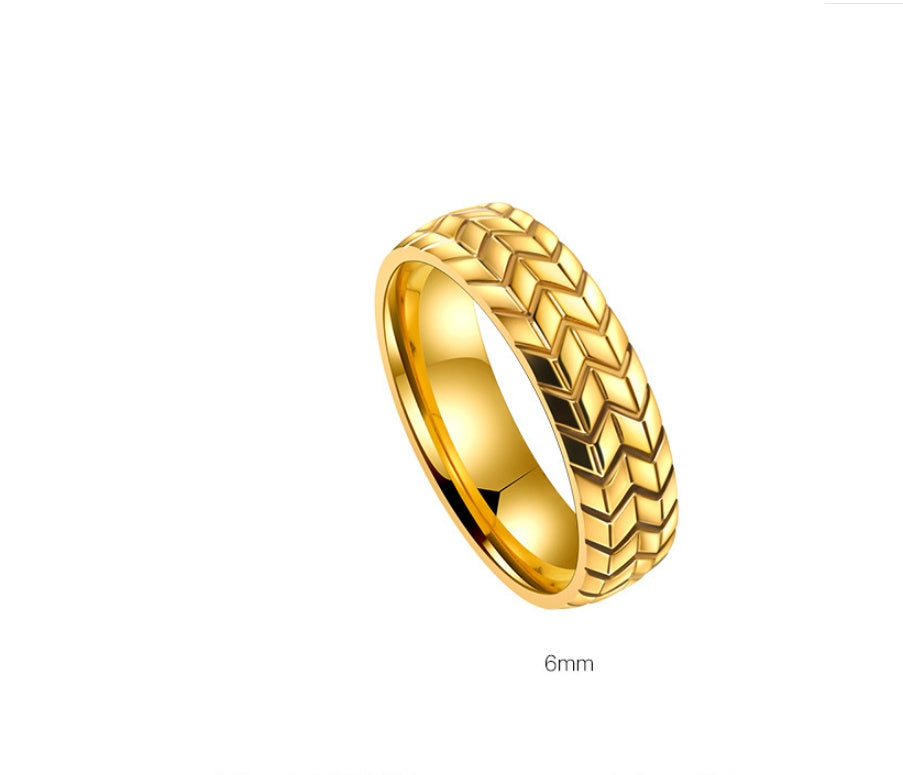 Personalized Tire Titanium Steel Men's Ring