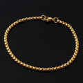 Men's And Women's Stainless Steel Plating Gold Square Pearl Bracelet