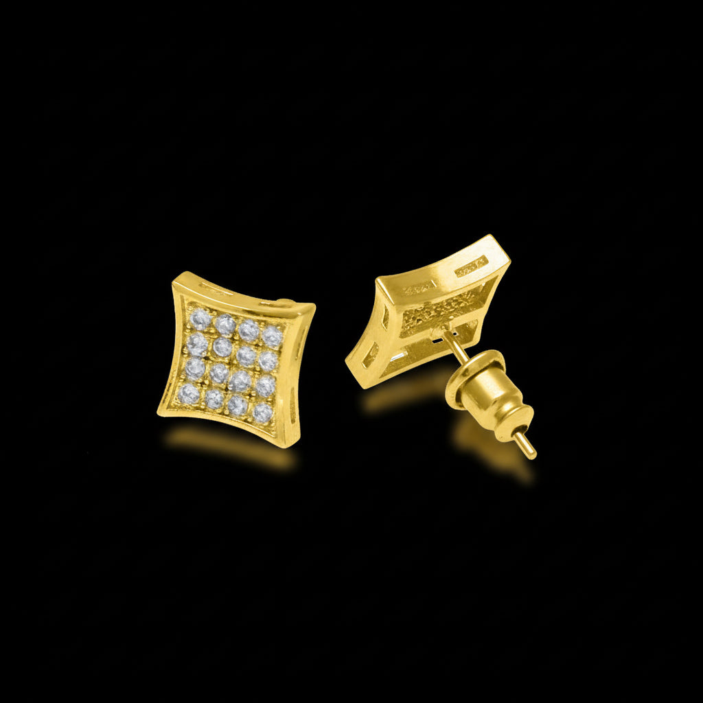 Zircon-encrusted Stud Earrings