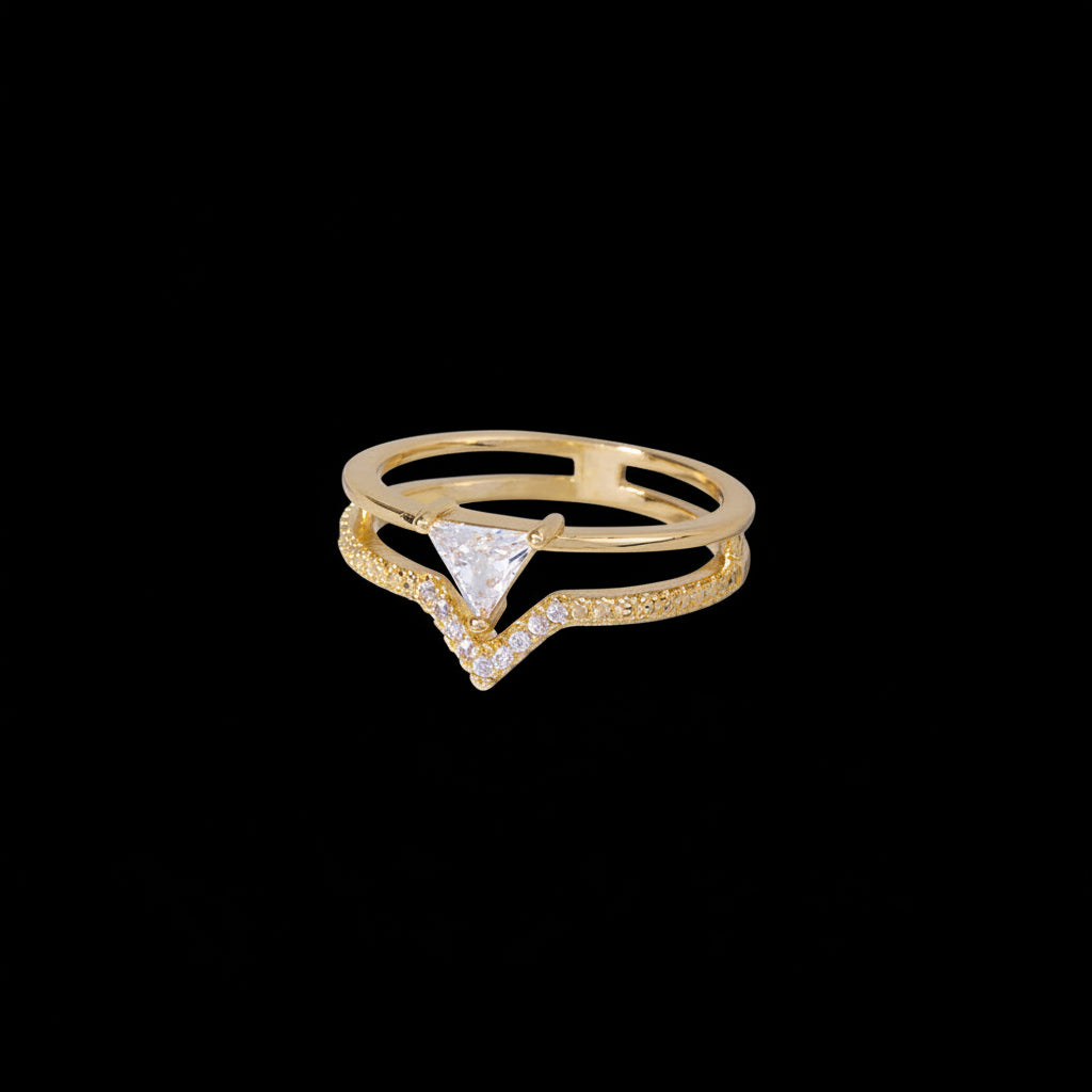 Triangle Zircon Ring